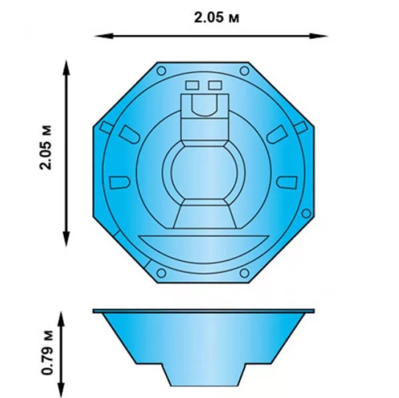 Встраиваемая чаша Premium Leisure Octagon (рис.1)